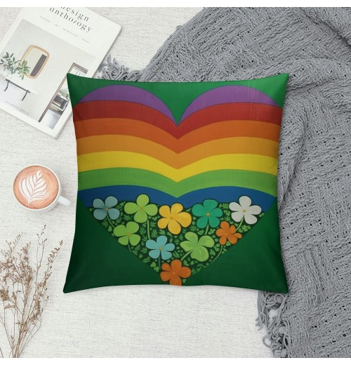 Ulloord St Patricks Day 18x18 Inch Throw pillowcase Green Home Sofa Decor pillowcase Happy Decoration Cushion Cases