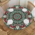 Ulloord Round Fitted Table Christmas Xmas Table  with Elastic Edged Waterproof Wipeable Round Table Cover for Patio Parties Outdoor Decor