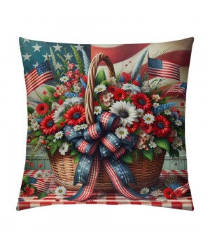 Ulloord Decorations pillow Covers Flag Jar Buffalo Plaid Throw pillow Covers Patriotic pillows Decor Cushion Case