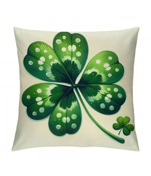 Ulloord St. Patrick's Day pillow Covers, Green Striped Wished Farmhouse Throw pillowcases for Home Sofa Couch Cushion Decoration