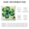 Ulloord St. Patrick's Day pillow Covers, Green Striped Wished Farmhouse Throw pillowcases for Home Sofa Couch Cushion Decoration