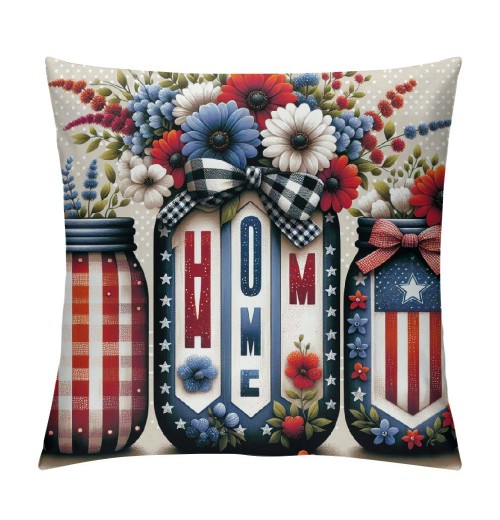 Ulloord Decorations pillow Covers Star and Strip Throw pillows Patriotic pillows Independence Day Decor Cushion Case