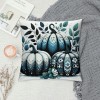 Ulloord Fall pillow Covers Buffalo Plaid Eucalyptus Leaves White and Blue Pumpkins Fall pillows Decorative Throw pillows Farmhouse Thanksgiving Decorations Autumn Cushion Case