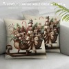 Ulloord Christmas pillow Covers , Striped Wooden Tree Xmas Holiday Decor Decorative Throw Cushion Case Decoration for Home Party Sofa Couch (Brown)