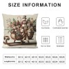 Ulloord Christmas pillow Covers , Striped Wooden Tree Xmas Holiday Decor Decorative Throw Cushion Case Decoration for Home Party Sofa Couch (Brown)