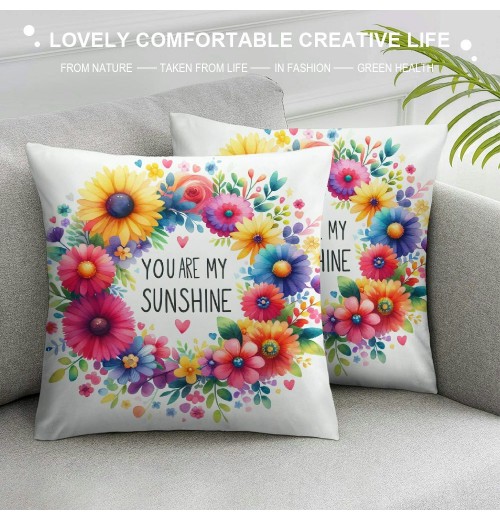 Ulloord Summer pillow Covers Summer Vibers pillows Decorative Throw pillows Summer Decorations Farmhouse Decor Cushion Case for Sofa Couch