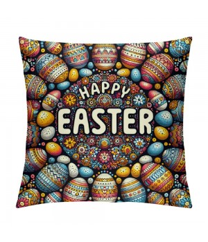 Ulloord  Easter pillow Covers Farmhouse Bunny Decoration Egg Rabbit Decorative pillow Cases for Sofa Couch