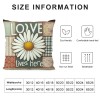 Ulloord Spring pillow Covers, Floral Daisy Bloom with Grace Love Lives Here Striped Plaid Farmhouse Decorative Throw pillowcases for Home Sofa Couch Decoration