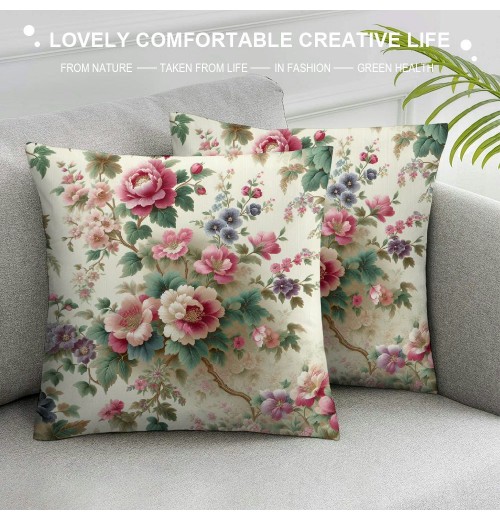 Ulloord pillow Covers Pink Flowers It is So Good to Be Home Spring pillows Decorative Throw pillows Floral Cushion Case Summer Decorations Farmhouse Decor for Sofa