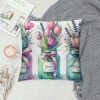 Ulloord Spring pillow Covers, Floral Bloom with Grace Farmhouse Decorative Throw pillowcases for Home Sofa Couch Decoration