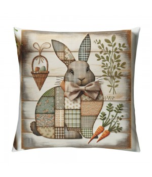 Ulloord Easter pillow Covers Bunny Eggs Yellow and White Plaid Cushion Cases Holiday Home Decorations for Sofa Couch Farmhouse Outdoor Living Room Decor