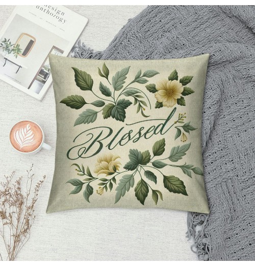 Ulloord Farmhouse pillow Cover Floral Decorative Spring Summer Decorations Cushion Case for Sofa Couch