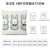 Ulloord pillow Covers, Rabbits Bunny Love All Striped Farmhouse Decorative Throw pillowcases for Home Sofa Couch Decoration