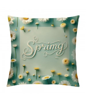 Ulloord Spring pillow Covers, Floral with Grace This is Our Striped Blue Farmhouse Decorative Throw pillowcases for Home Sofa Couch Decoration