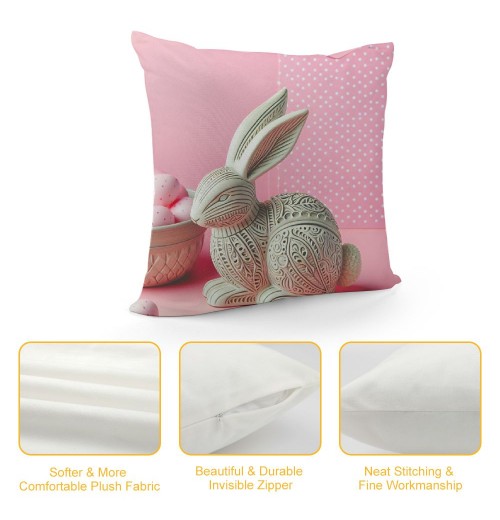 Ulloord pillow Covers, Rabbits Bunny Farmhouse Decorative Throw pillowcases for Home Sofa Couch Decoration