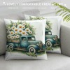 Ulloord pillow Covers Buffalo Plaid Daisy Truck Spring pillows Decorative Throw pillows Light Blue pillowcase Spring Decorations Farmhouse Decor for Sofa