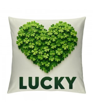 Ulloord St. Patrick's Day pillow Covers, Green Heart Buffalo Plaid Farmhouse Throw pillowcases for Home Sofa Couch Cushion Decoration