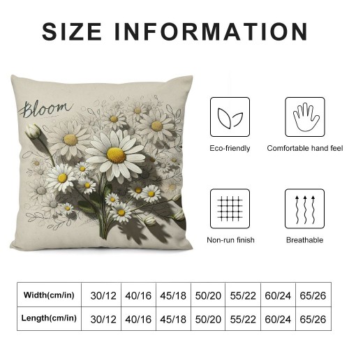 Ulloord pillow Covers Daisy Flower Market Bicycle Floral Spring pillows Decorative Throw pillows Cushion Case Farmhouse Decor for Couch Sofa