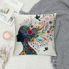 Ulloord  Throw pillow Covers Flower Butterfly Girl Square Decorative pillowcase Throw pillow Cushion Cover