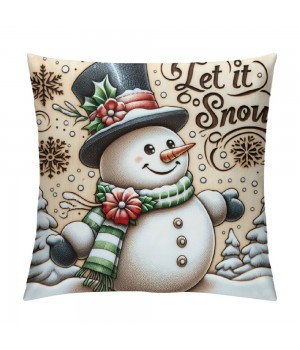 Ulloord Throw pillow Covers Christmas pillow Cover Vintage Xmas Outdoor Decorative pillow Cases Home pillowcase Cushion Cover for Sofa