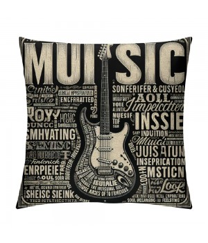 Ulloord Vintage Guitar Throw pillow Cover Speaks pillow Case Inspirational pillowcase Retro Cushion Cover for Home Sofa Bedroom Car(Guitar)