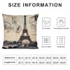 Ulloord Vintage Paris Throw pillow Covers&nbsp;French Eiffel Tower Pattern with Wood Grain Background Decorative pillow Case Cushion Cover for Home Couch pillowcase (Wood-Tower)