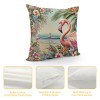 Vintage Christmas Style Farmhouse pillow Cover&nbsp;Flamingos Wear Santa Hats Decoraive Home Cushion CoverFlowers Outdoor Decor for Sofa Couch pillowcase ( Flamingo)