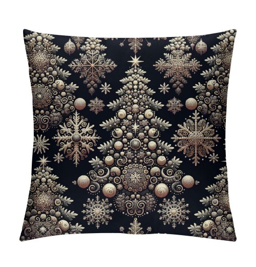 Merry Christmas Trees Black White Throw pillow Covers Winter Xmas Square Decorative pillow Cases Cushion Cover Outdoor Decorations Sofa