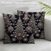 Merry Christmas Trees Black White Throw pillow Covers Winter Xmas Square Decorative pillow Cases Cushion Cover Outdoor Decorations Sofa