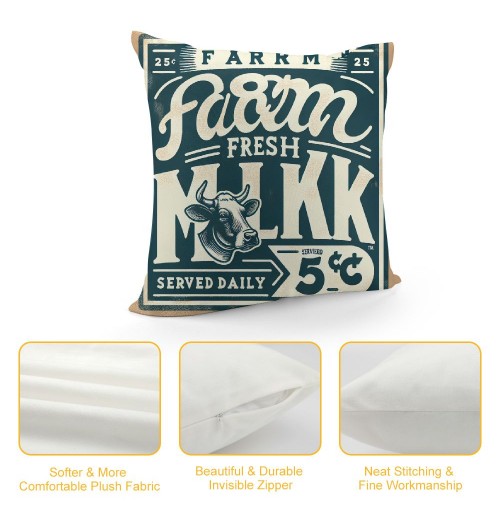 Ulloord &nbsp;Quote pillow Covers Decorative Throw pillow Case Cushion Cover with Words , Farm Fresh Milk