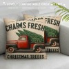 Ulloord Xmas Throw pillow Covers Farm Fresh Christmas Trees Decorative Farmhouse Outdoor Merry Christmas pillow Cases Super Soft for Couch Sofa