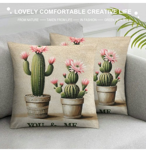 Ulloord Succulents Cactus pillow Covers Words Decorative Throw pillow Case Cushion Cover