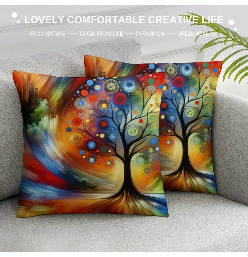 Ulloord Throw pillow Covers Oil Painting Square Home Decorative Cushion Cover for&nbsp;pillow Cases