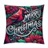 Ulloord Vintage Throw pillow Covers Merry Christmas with Xmas Flower Decor pillow Cover pillow Case Cushion Cover for Sofa