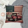 Ulloord Vintage Red Truck Throw pillow Covers America Flag Decorative pillow Covers Square Rustic Dog pillow Case Cushion Cover Home Outdoor Decor Sofa Bed