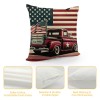 Ulloord Vintage Red Truck Throw pillow Covers America Flag Decorative pillow Covers Square Rustic Dog pillow Case Cushion Cover Home Outdoor Decor Sofa Bed