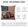 Ulloord Vintage Red Truck Throw pillow Covers America Flag Decorative pillow Covers Square Rustic Dog pillow Case Cushion Cover Home Outdoor Decor Sofa Bed