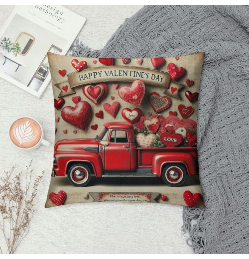  Vintage Wood&nbsp;Valentines Throw pillow Covers Happy Valentine's Day Quote pillow Case Retro Farmhouse pillow Cover Love Gift Cushion Cover for Couch