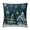  pillow Covers Blue Winter Holiday Farmhouse Decoration pillow Cases Cushion Cover for Home Sofa Couch