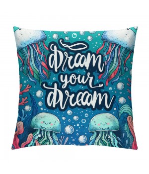  Throw pillow Cover Ocean Theme Beach Decorative pillow Cover Square Beautiful Cushion Cover Super Soft&nbsp; pillow Cases for Sofa Bedroom