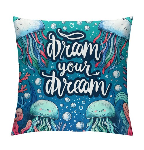  Throw pillow Cover Ocean Theme Beach Decorative pillow Cover Square Beautiful Cushion Cover Super Soft&nbsp; pillow Cases for Sofa Bedroom