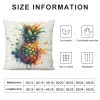 Ulloord Watercolor Pineapple Plant Farmhouse pillow Cover&nbsp;Ripe Pineapple Decorative Throw pillows Cover Super Soft Summer Cushion Cover Decor Couch Patio