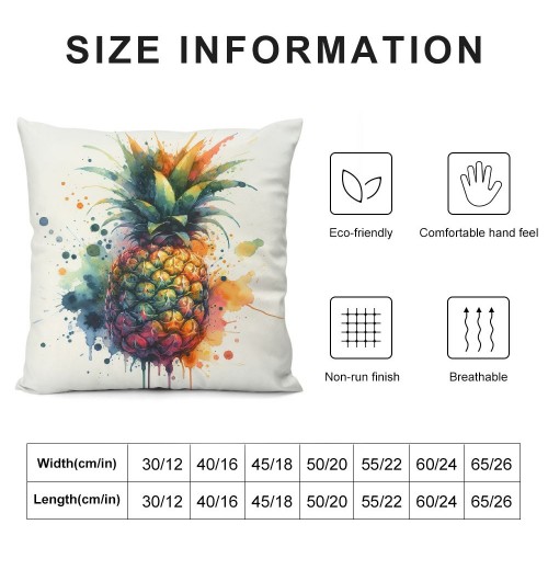 Ulloord Watercolor Pineapple Plant Farmhouse pillow Cover&nbsp;Ripe Pineapple Decorative Throw pillows Cover Super Soft Summer Cushion Cover Decor Couch Patio