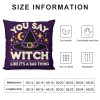 Ulloord  Halloween Magic Witch Hat Throw pillow Cover Happy Halloween pillow Case Square Decorative Cushion Cover for Home Sofa Couch pillowcase&nbsp;(Witch)