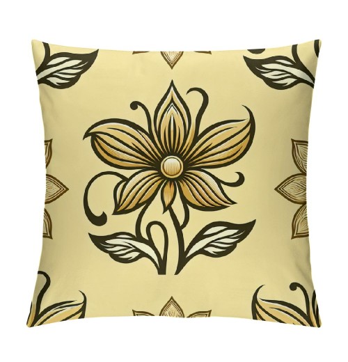 Ulloord Throw pillow Cover Modern &nbsp; Flower Farmhouse pillow Cases Yellow Outdoor Home Cushion Cover Decor Sofa&nbsp;Bed Car