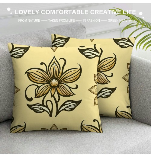 Ulloord Throw pillow Cover Modern &nbsp; Flower Farmhouse pillow Cases Yellow Outdoor Home Cushion Cover Decor Sofa&nbsp;Bed Car