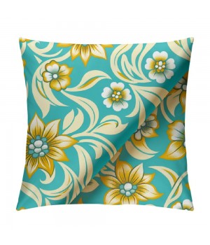 Ulloord Yellow Blue Geometric Flower pillow Covers Dahlia&nbsp;Floral Leaf Home Sweet Home Decor pillow Cases Standard Size Summer Modern Throw pillow Cushion Cover for Couch