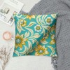 Ulloord Yellow Blue Geometric Flower pillow Covers Dahlia&nbsp;Floral Leaf Home Sweet Home Decor pillow Cases Standard Size Summer Modern Throw pillow Cushion Cover for Couch