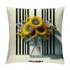 Ulloord Vintage Fall Farmhouse pillow Cover Color Pumpkin Sunflowers with Decorative Throw pillow Cover Outdoor Autumn Rustic pillow Case