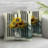 Ulloord Vintage Fall Farmhouse pillow Cover Color Pumpkin Sunflowers with Decorative Throw pillow Cover Outdoor Autumn Rustic pillow Case